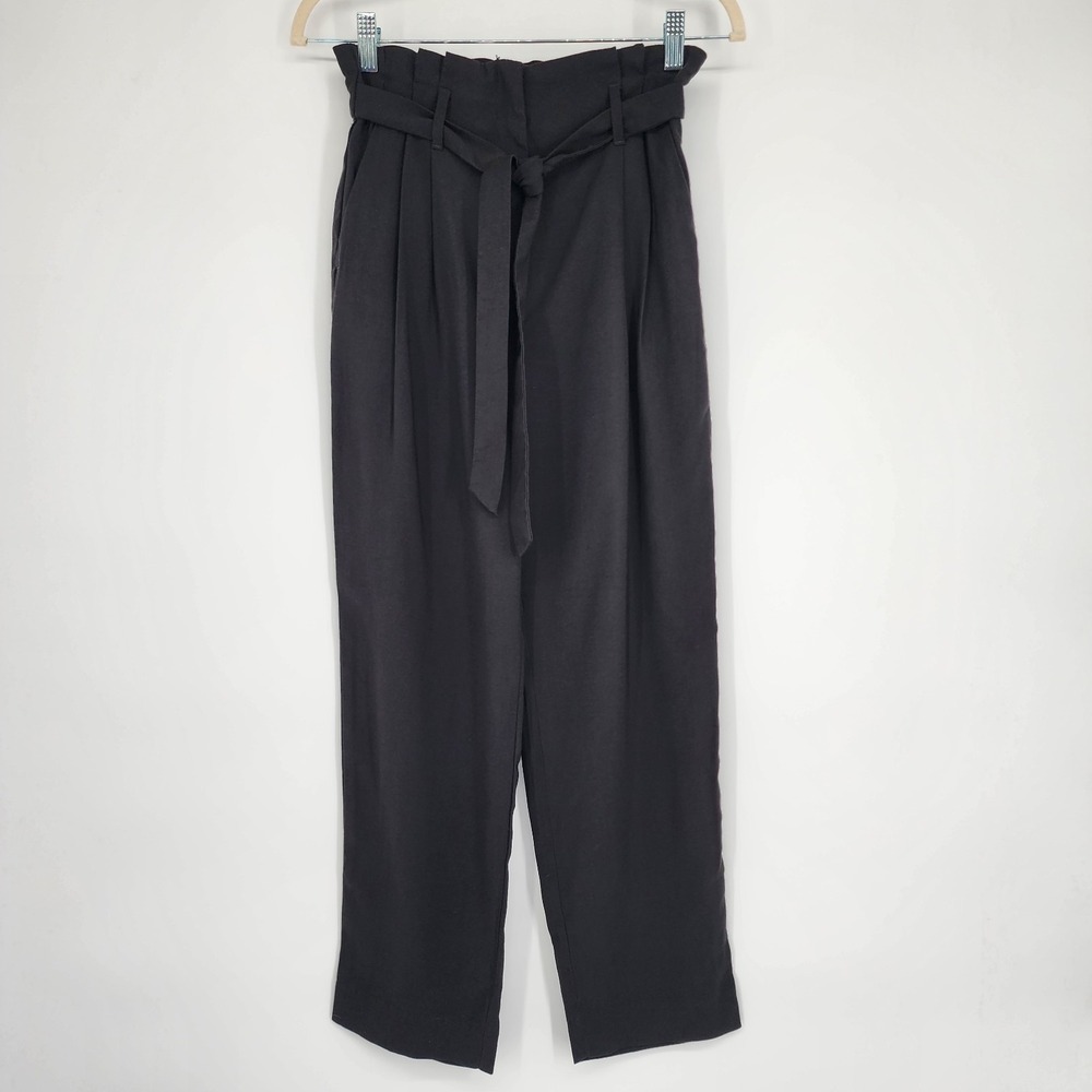 H&M Belted Paperback Pleated Pants Size 2 Dressy Classic Casual Party Minimalist